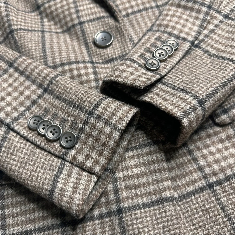 Everlane the Italian Wool Oversized Blazer Jacket in Glen Plaid Womens Size 00